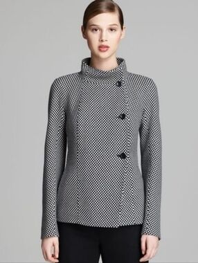 Max Mara Wool Cashmere Trofeo Jacket Blue White Size 12